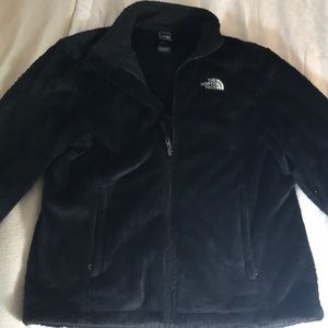 North face black fleece jacket